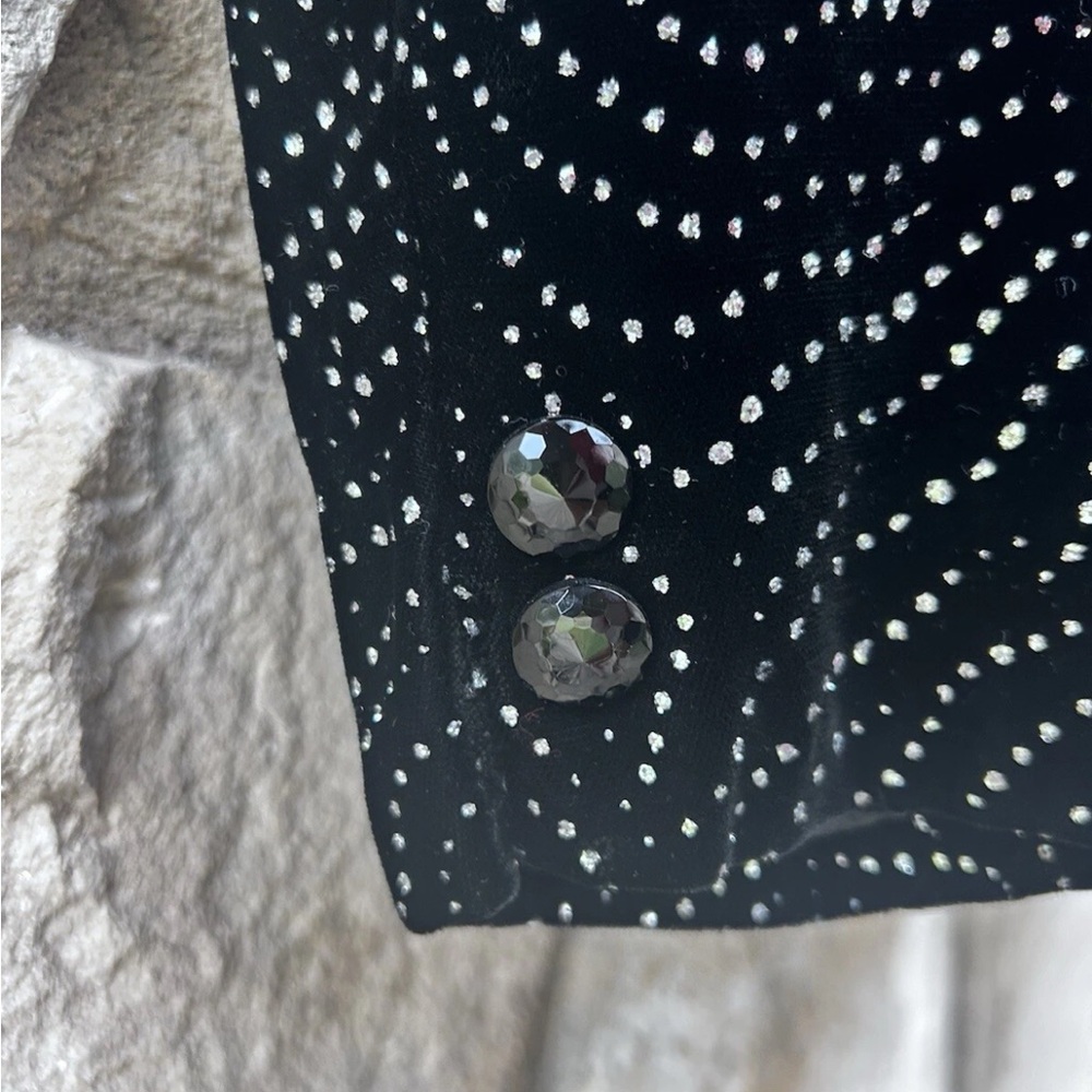Vintage LIANCARLO for Joe Brand Jacket Size 4 Black Velvet Rhinestone Accents - Picture 8 of 13